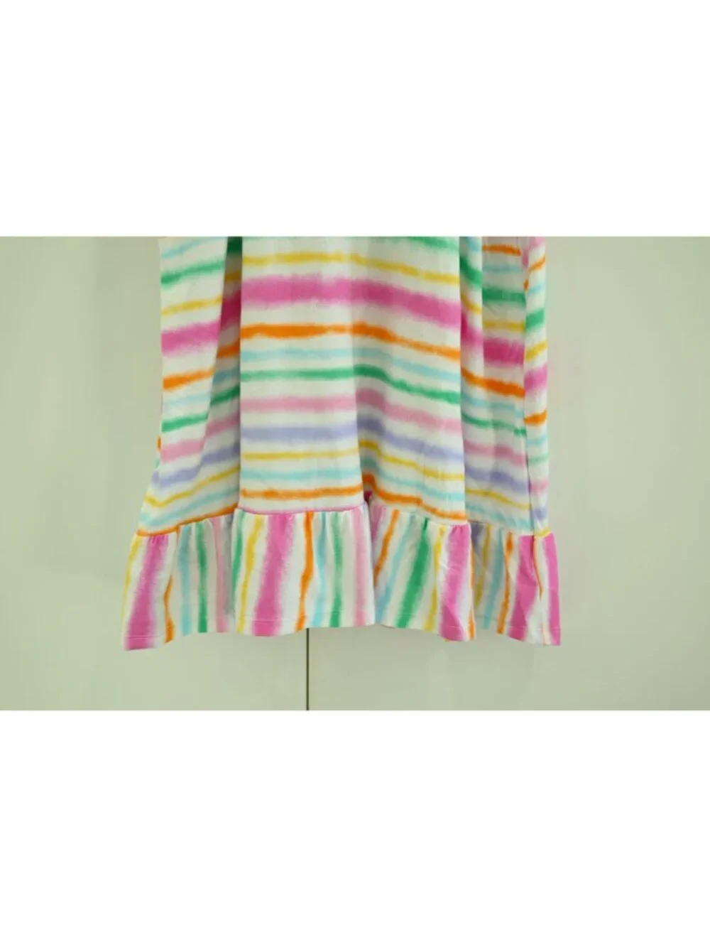 NWT Cuddl Duds Cotton Blend Sleeveless Short Sleep Chemise Sz L Ruffle Stripe